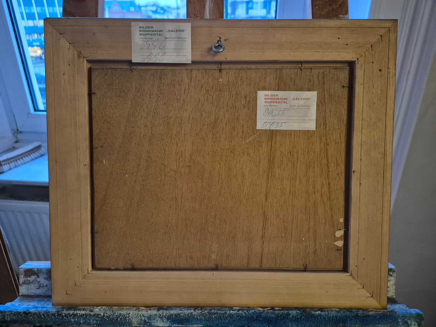 G. Heinz (XX) Ölgemälde Winterlandschaft Eislandschaft mit Dorf 34x39cm