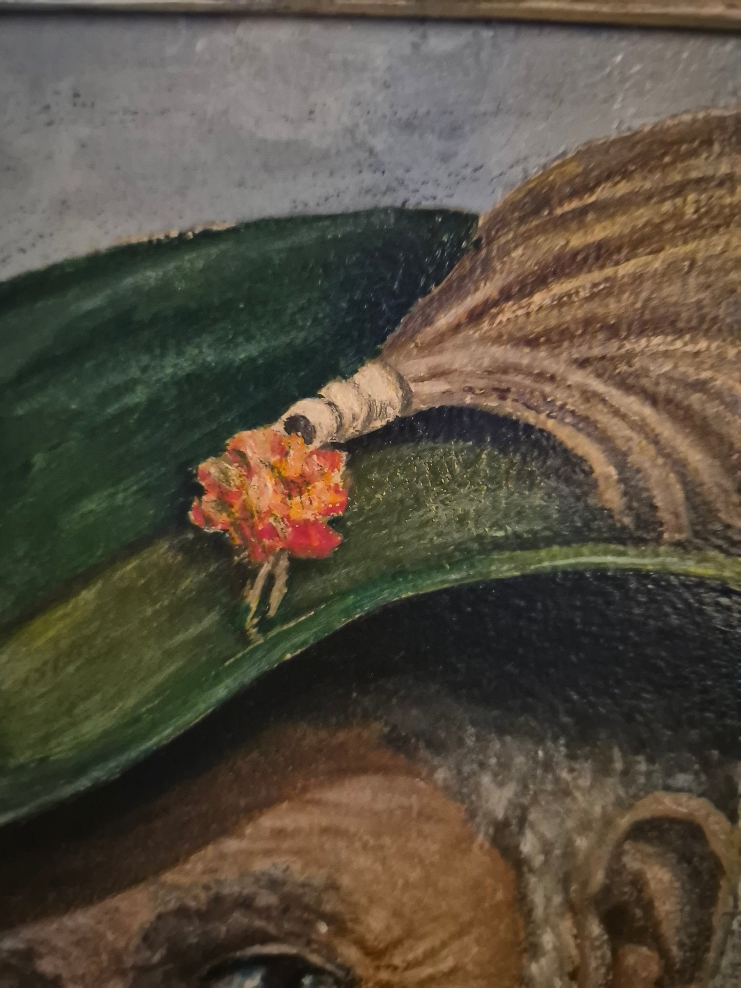 W. Fränke (1969) Ölgemälde Portrait Bärtiger Mann mit Pfeife 37x31,5cm