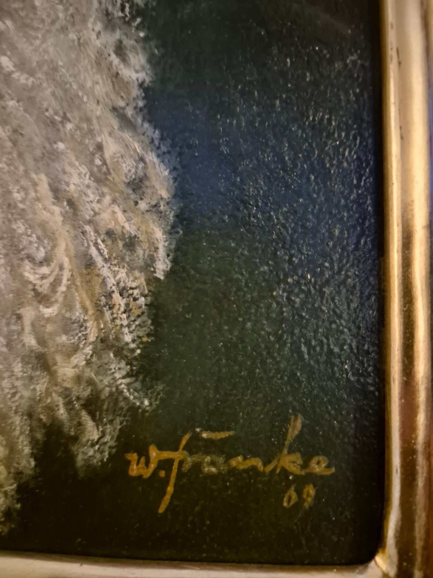 W. Fränke (1969) Ölgemälde Portrait Bärtiger Mann mit Pfeife 37x31,5cm