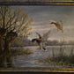Helmut Kips (geb. 1937) Ölgemälde zwei Enten im Landeanflug auf einen See