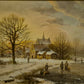 Helmut Kips (geb.1937) Ölgemälde Winterlandschaft mit kleinem Dorf