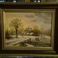 Helmut Kips (geb.1937) Ölgemälde Winterlandschaft mit kleinem Dorf