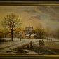 Helmut Kips (geb.1937) Ölgemälde Winterlandschaft mit kleinem Dorf