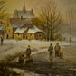 Helmut Kips (geb.1937) Ölgemälde Winterlandschaft mit kleinem Dorf