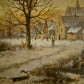 Helmut Kips (geb.1937) Ölgemälde Winterlandschaft mit kleinem Dorf