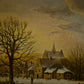 Helmut Kips (geb.1937) Ölgemälde Winterlandschaft mit kleinem Dorf