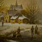 Helmut Kips (geb.1937) Ölgemälde Winterlandschaft mit kleinem Dorf