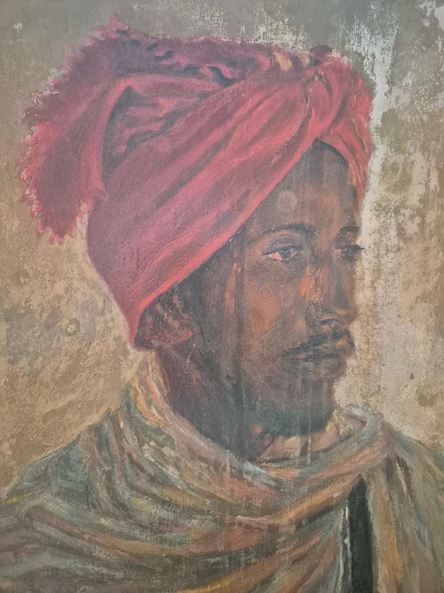 Ölgemälde Portaitmalerei Mann mit Turban Handsigniert Datiert H. Raelen
