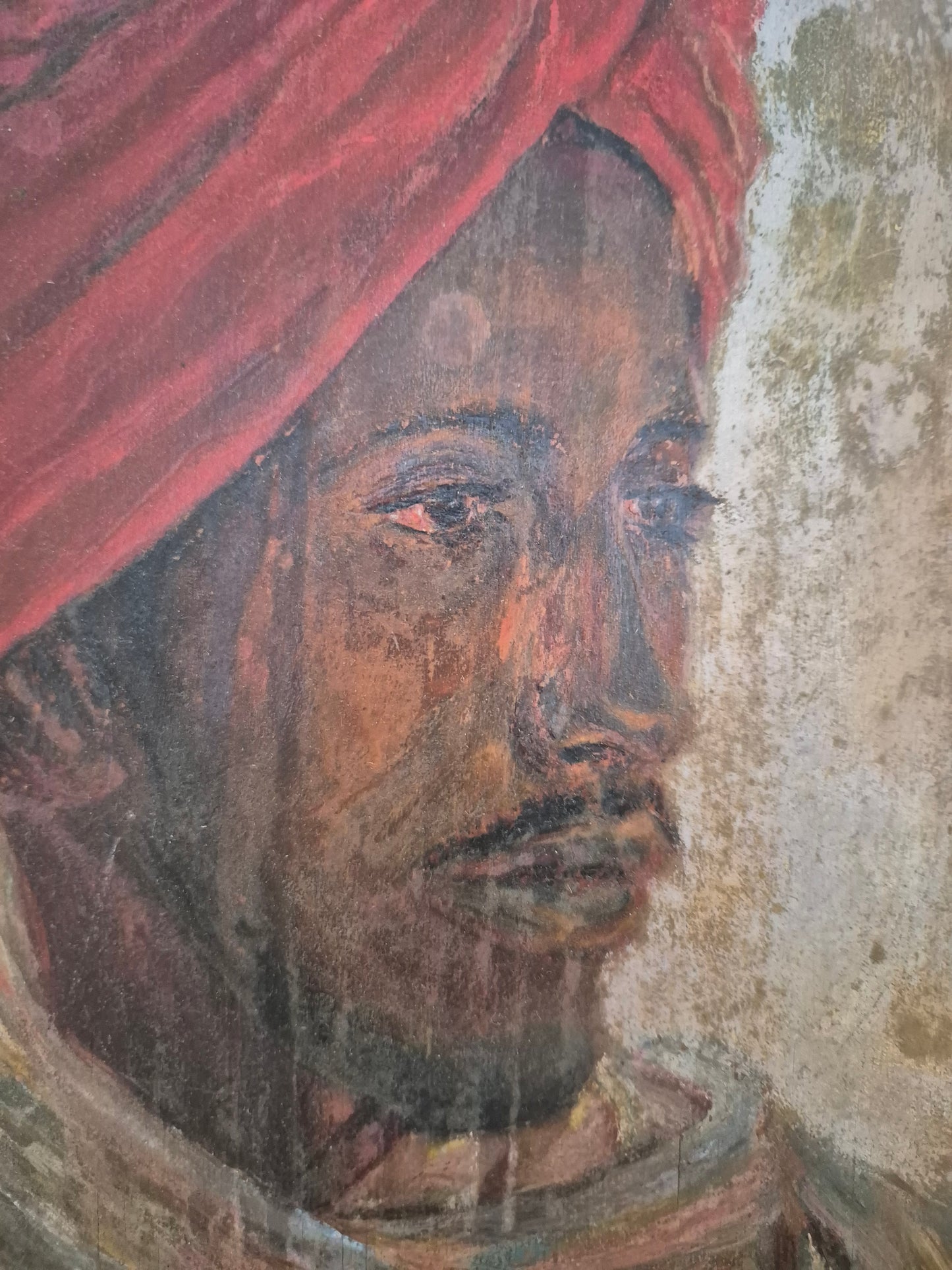 Ölgemälde Portaitmalerei Mann mit Turban Handsigniert Datiert H. Raelen