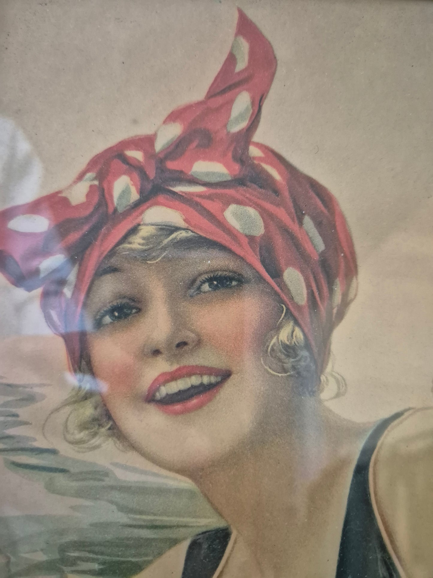 M.E. Musellman (XX) Grafik Lithographie Junges Mädel Gerahmt