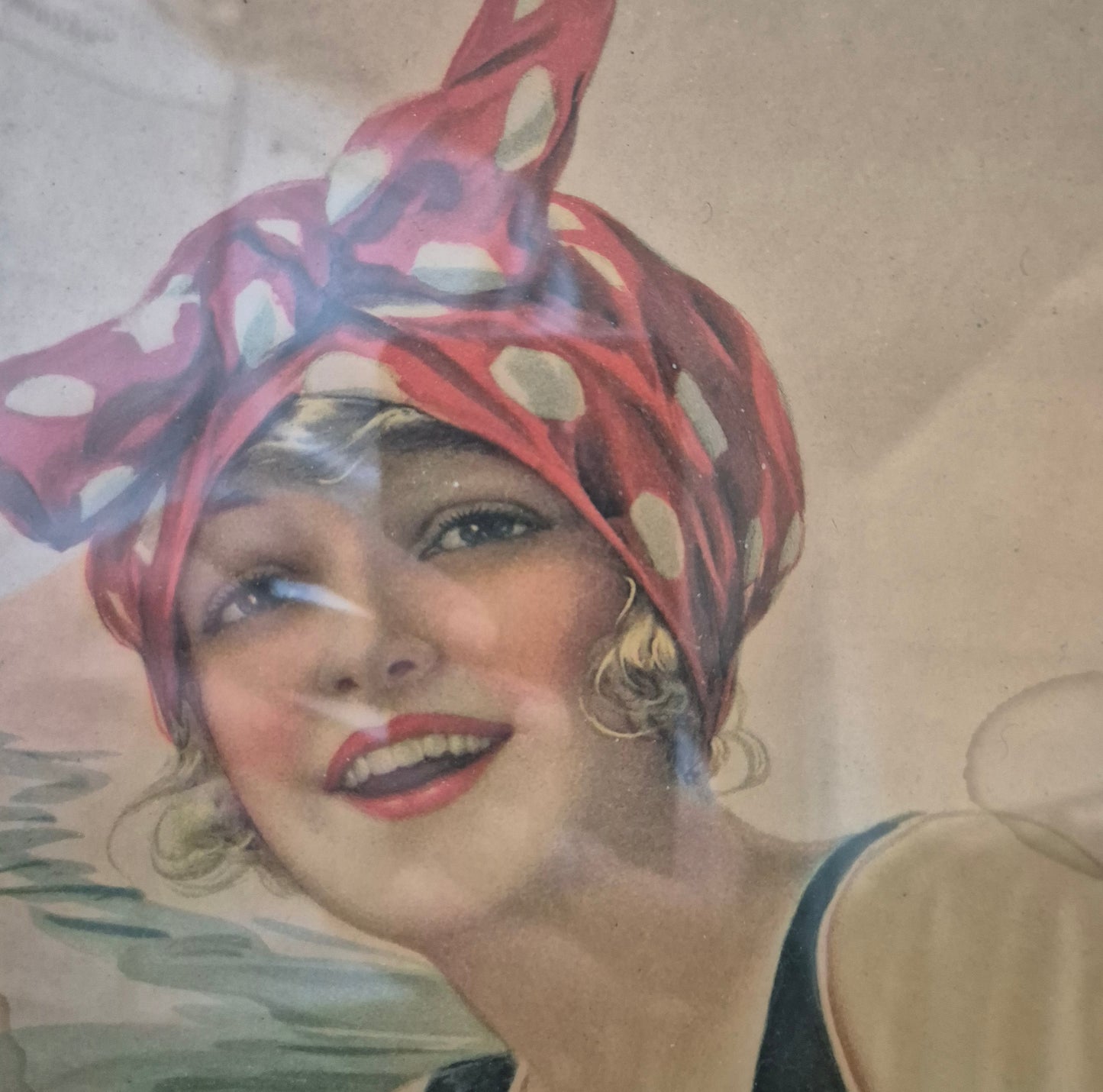 M.E. Musellman (XX) Grafik Lithographie Junges Mädel Gerahmt