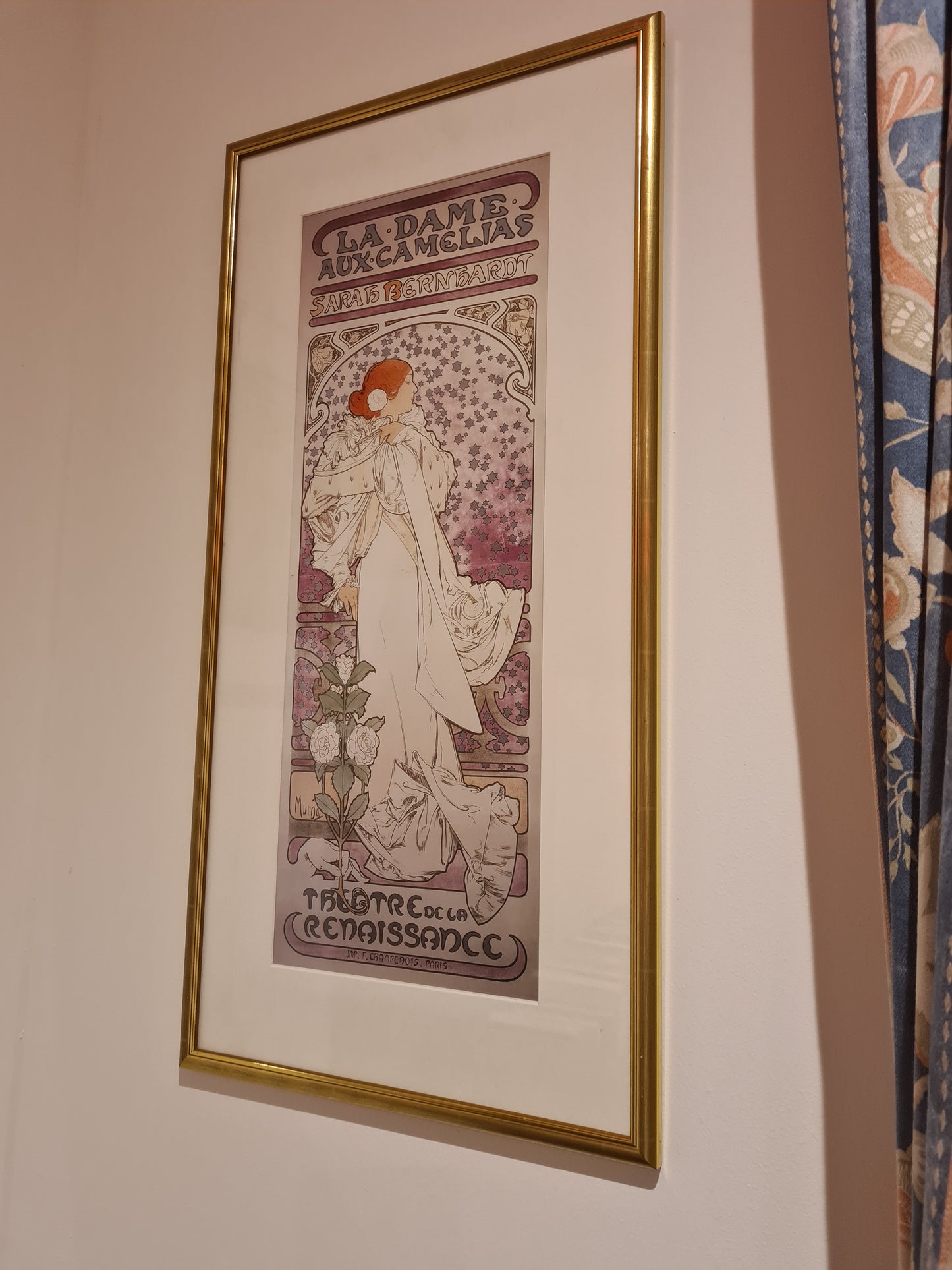 Alphonse Mucha Sarah Bernhardt Vintage Theatre Druck Bild 67x33cm