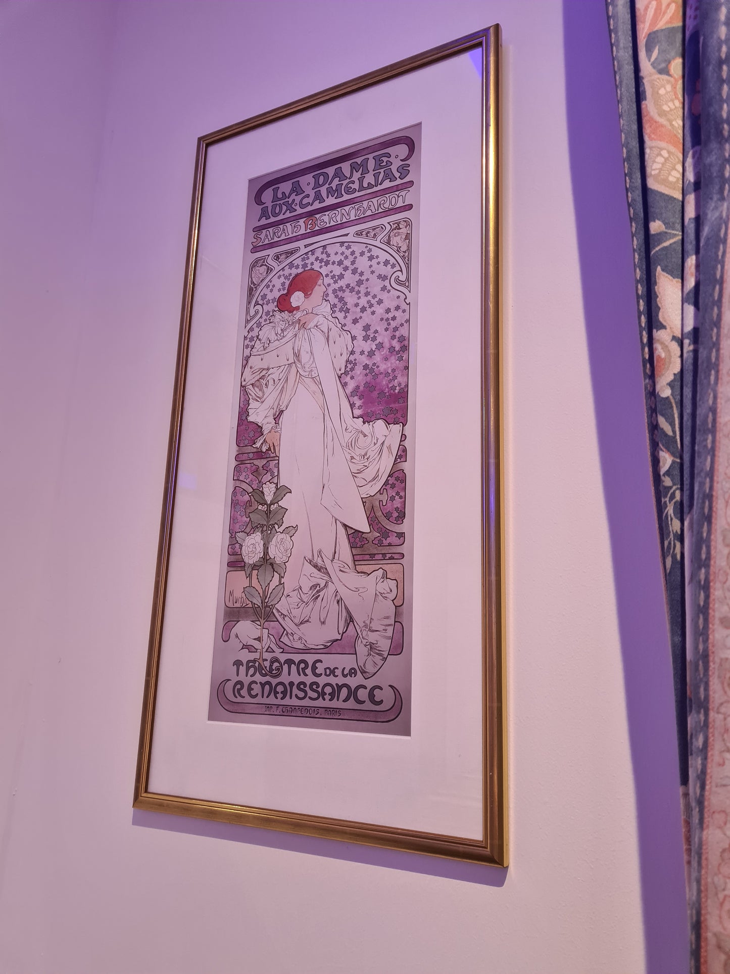 Alphonse Mucha Sarah Bernhardt Vintage Theatre Druck Bild 67x33cm