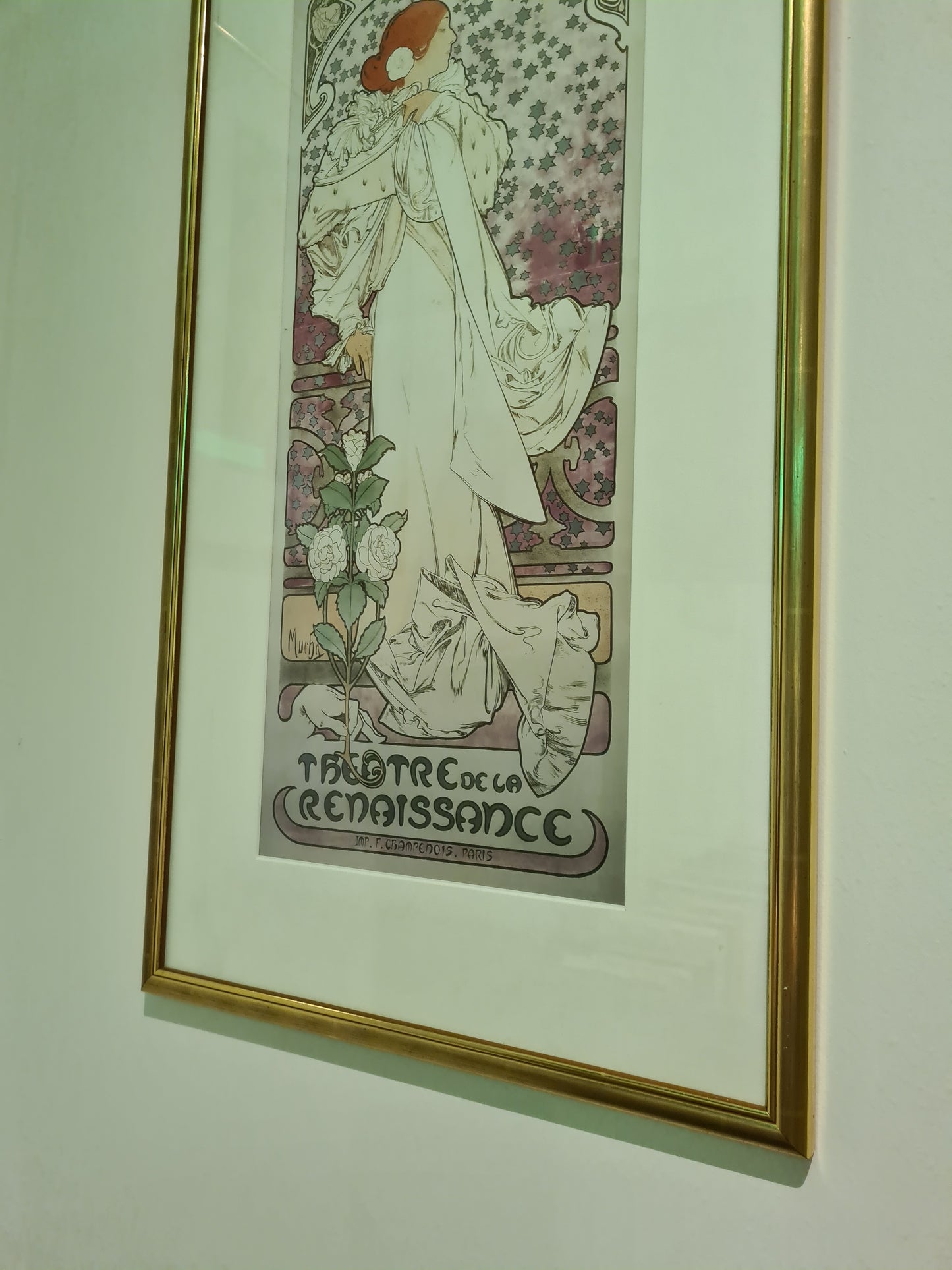 Alphonse Mucha Sarah Bernhardt Vintage Theatre Druck Bild 67x33cm