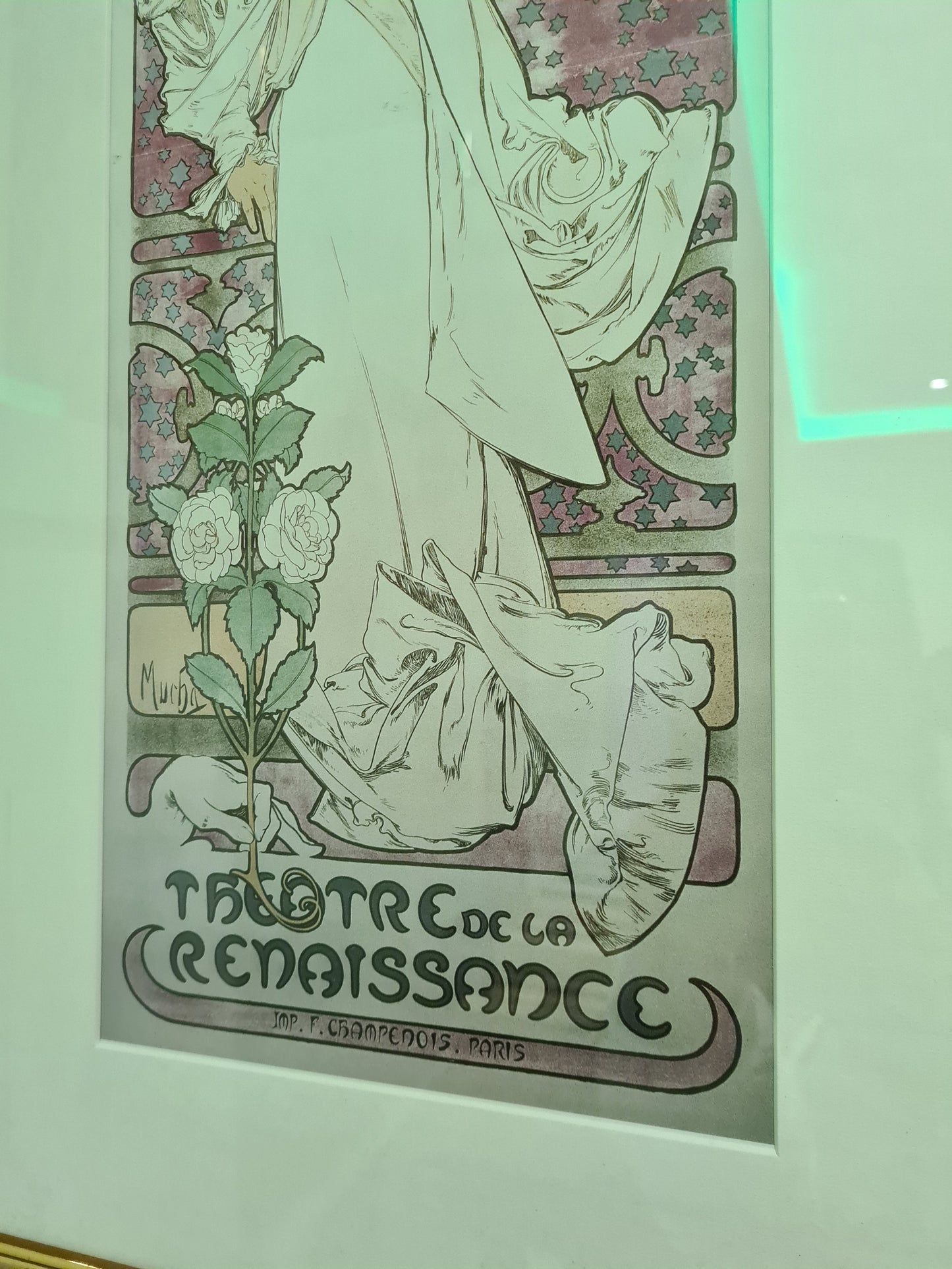 Alphonse Mucha Sarah Bernhardt Vintage Theatre Druck Bild 67x33cm