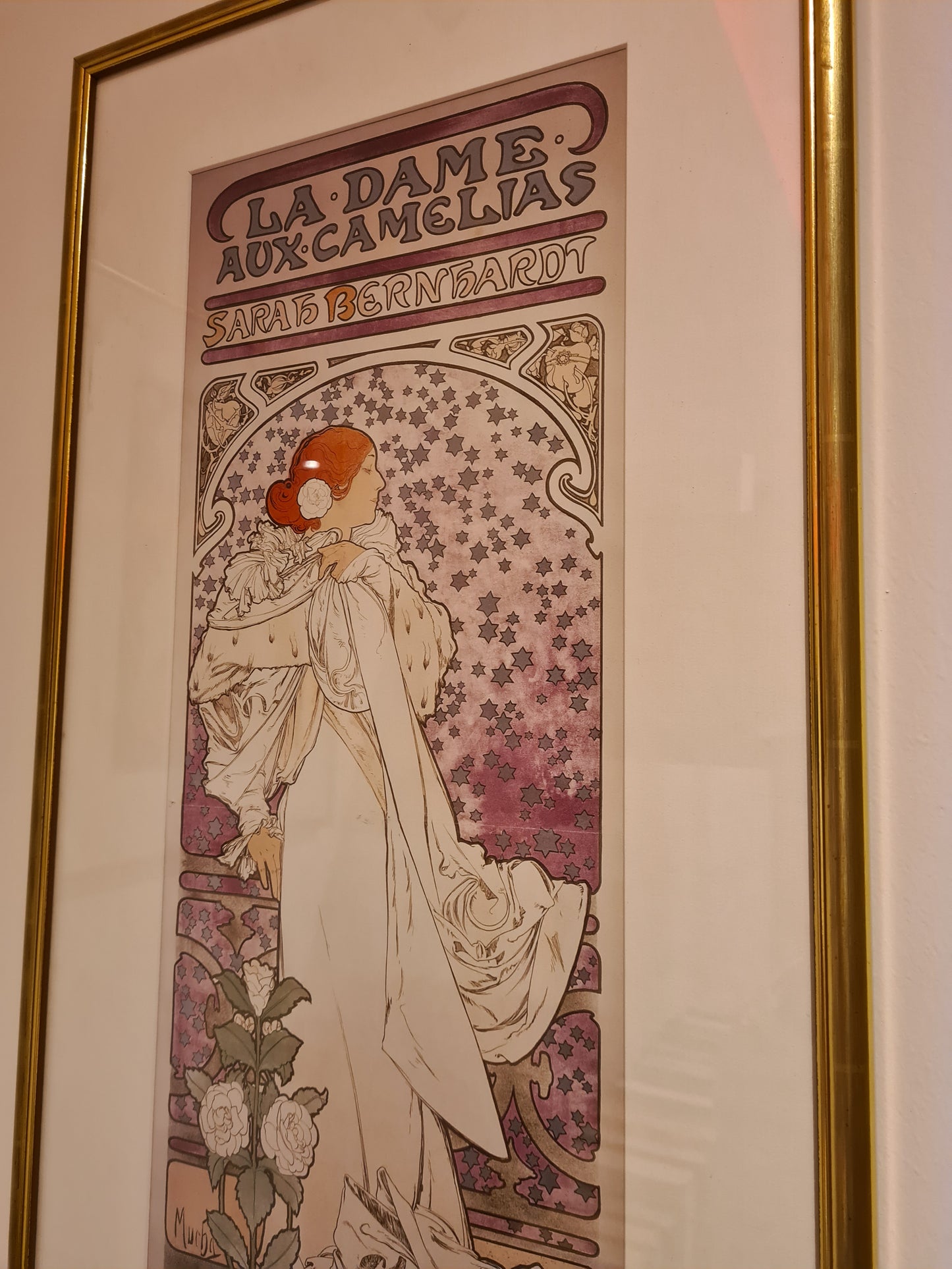 Alphonse Mucha Sarah Bernhardt Vintage Theatre Druck Bild 67x33cm