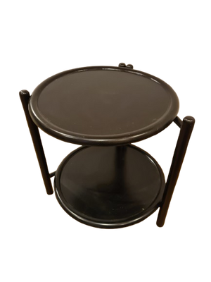 Beistelltische Tisch Faltbar Modern Schwarz Design 2 Etagen 50cm