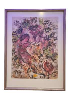 Marc Chagall Liebendes Paar und Rosenstrauß Druck Gemälde 85x65cm