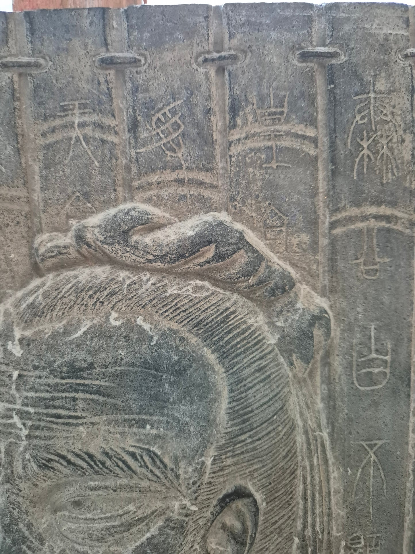 Antike Steinrelief Platte Porträt eines Asiatischen Meisters Gelehrten