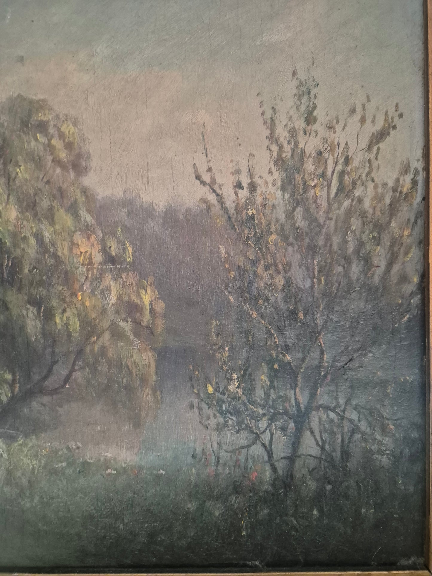 Ölgemälde Europäische Schule (XX) Landschaft mit kleinem Häusschen