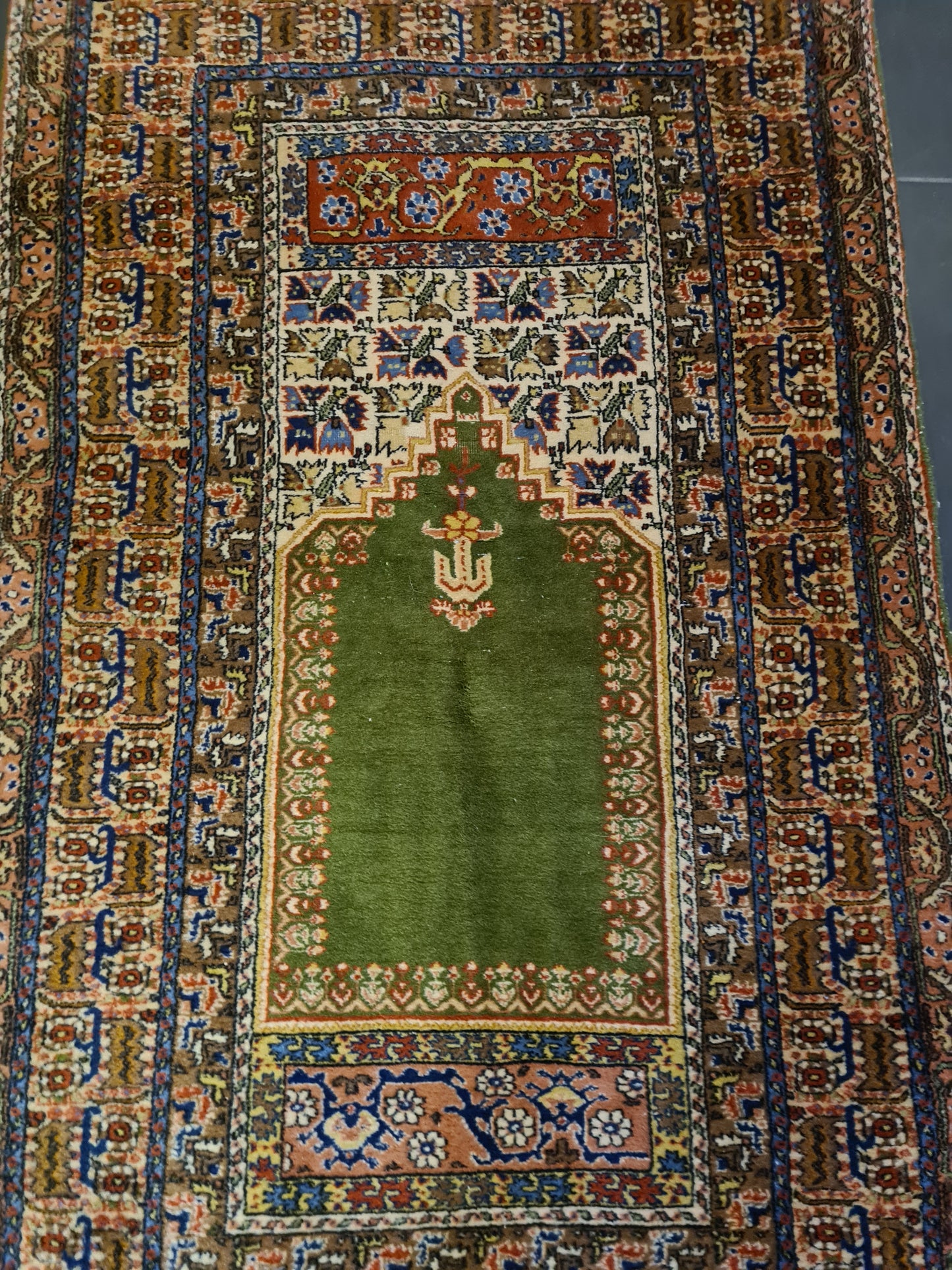 Seidenteppich Orientteppich Handgeknüpfter Teppich Kayseri Mihrab 160x91cm