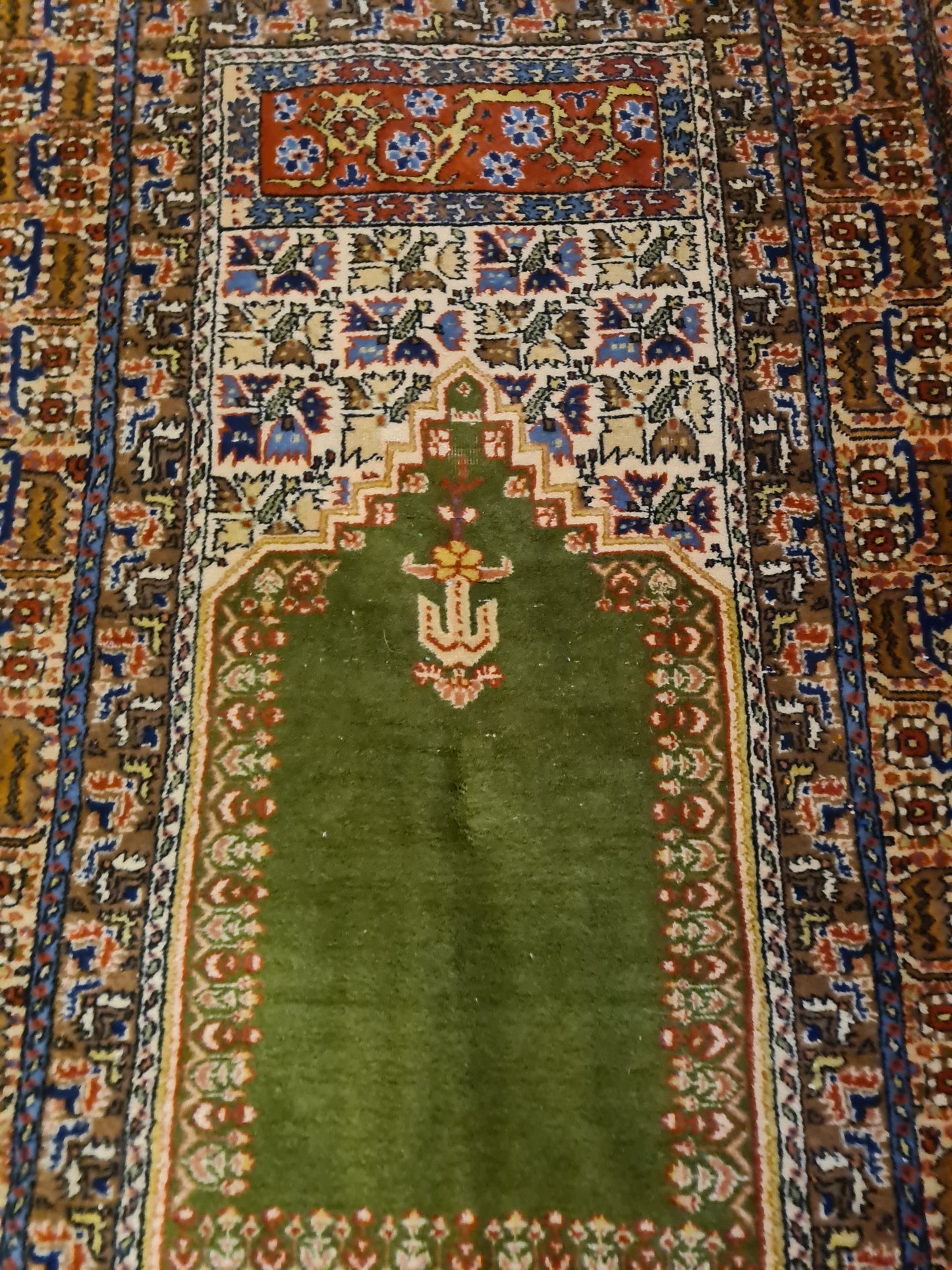 Seidenteppich Orientteppich Handgeknüpfter Teppich Kayseri Mihrab 160x91cm