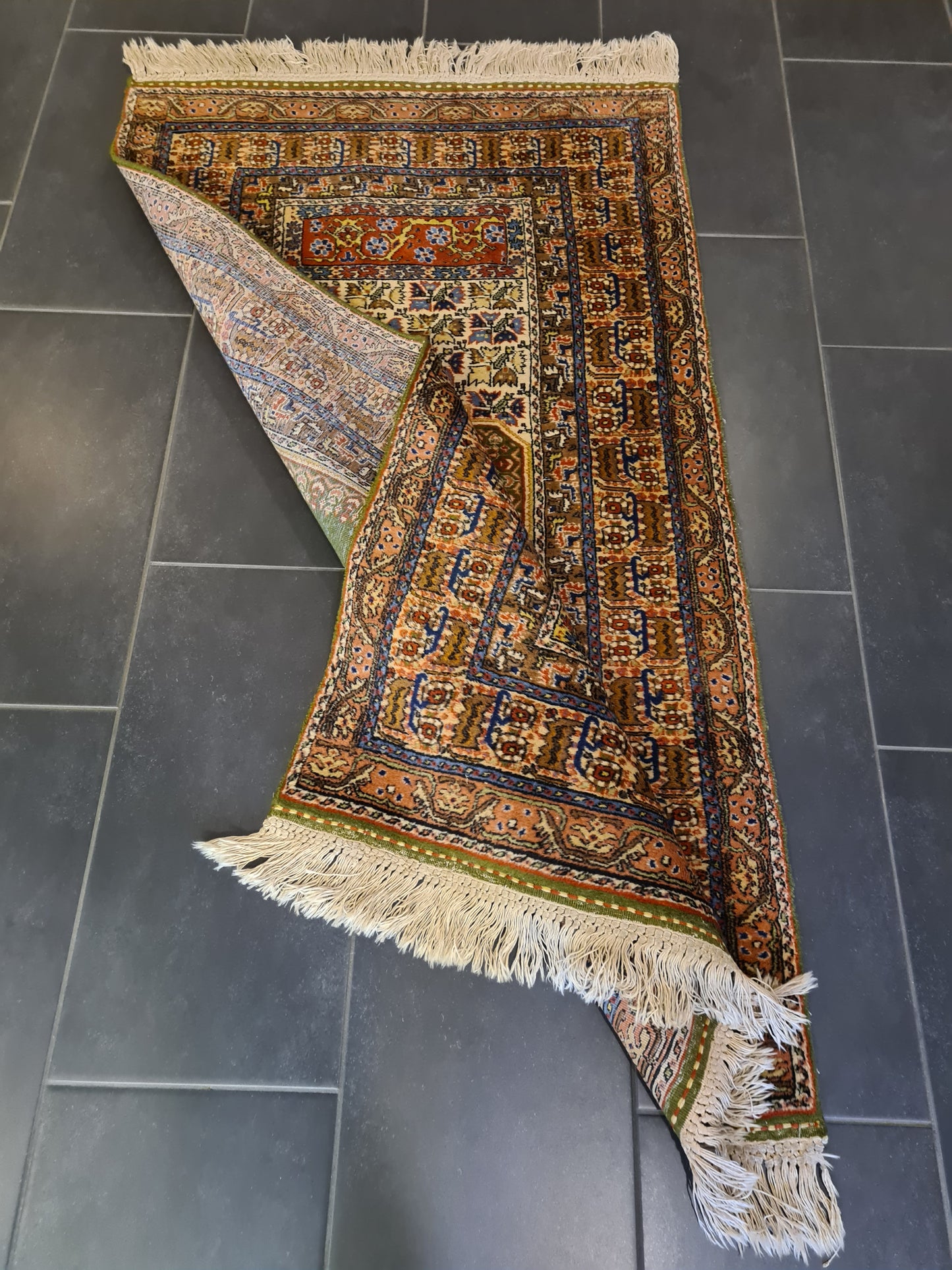 Seidenteppich Orientteppich Handgeknüpfter Teppich Kayseri Mihrab 160x91cm