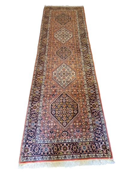 Perserteppich Orientteppich Handgeknüpfter Teppich Bidjar Läufer 295x87cm