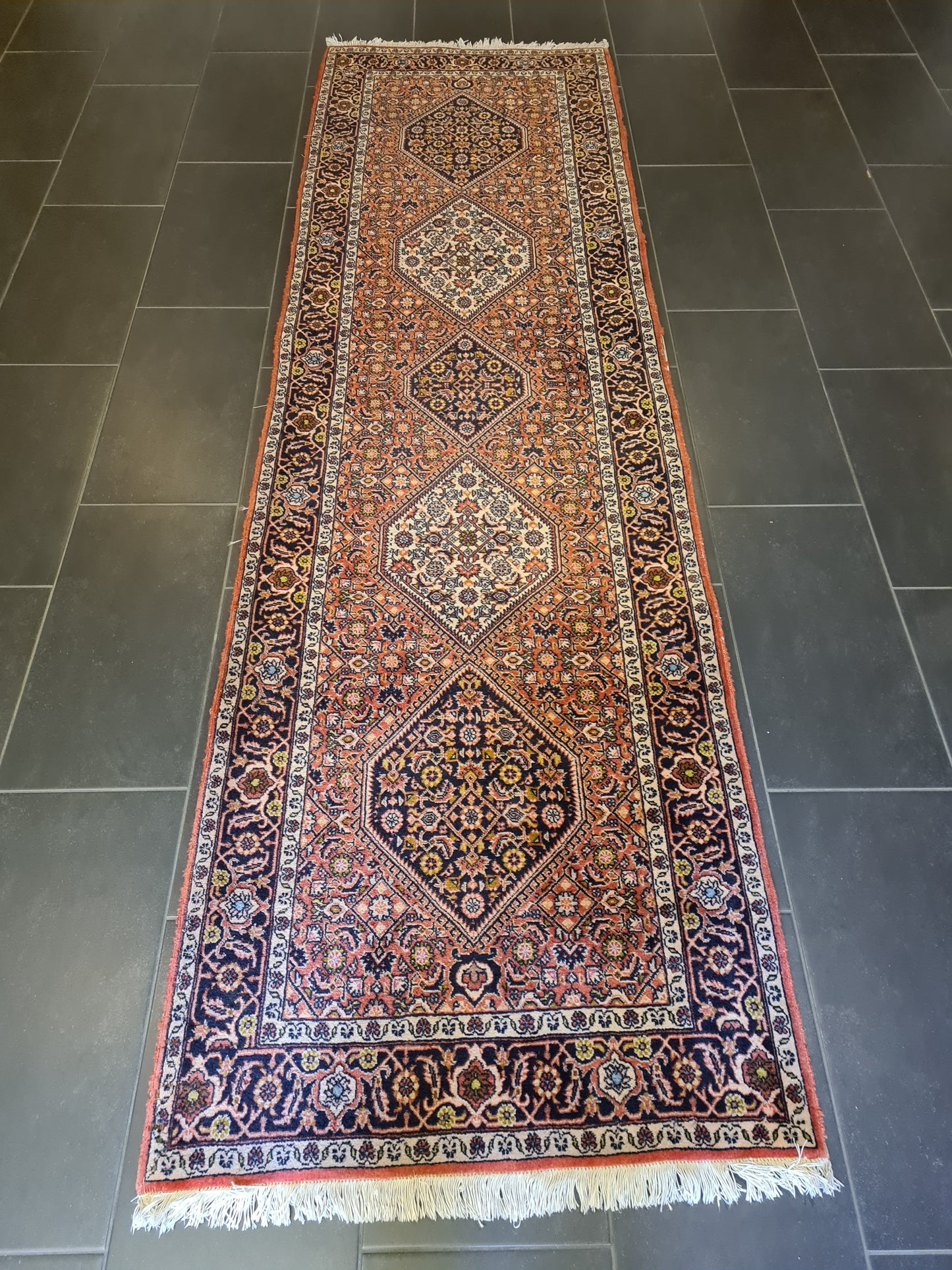 Perserteppich Orientteppich Handgeknüpfter Teppich Bidjar Läufer 295x87cm