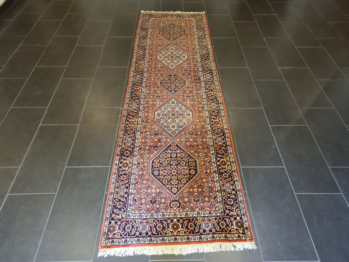 Perserteppich Orientteppich Handgeknüpfter Teppich Bidjar Läufer 295x87cm