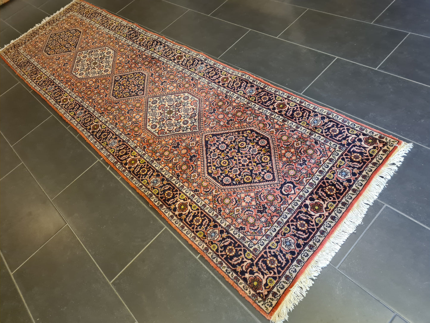 Perserteppich Orientteppich Handgeknüpfter Teppich Bidjar Läufer 295x87cm