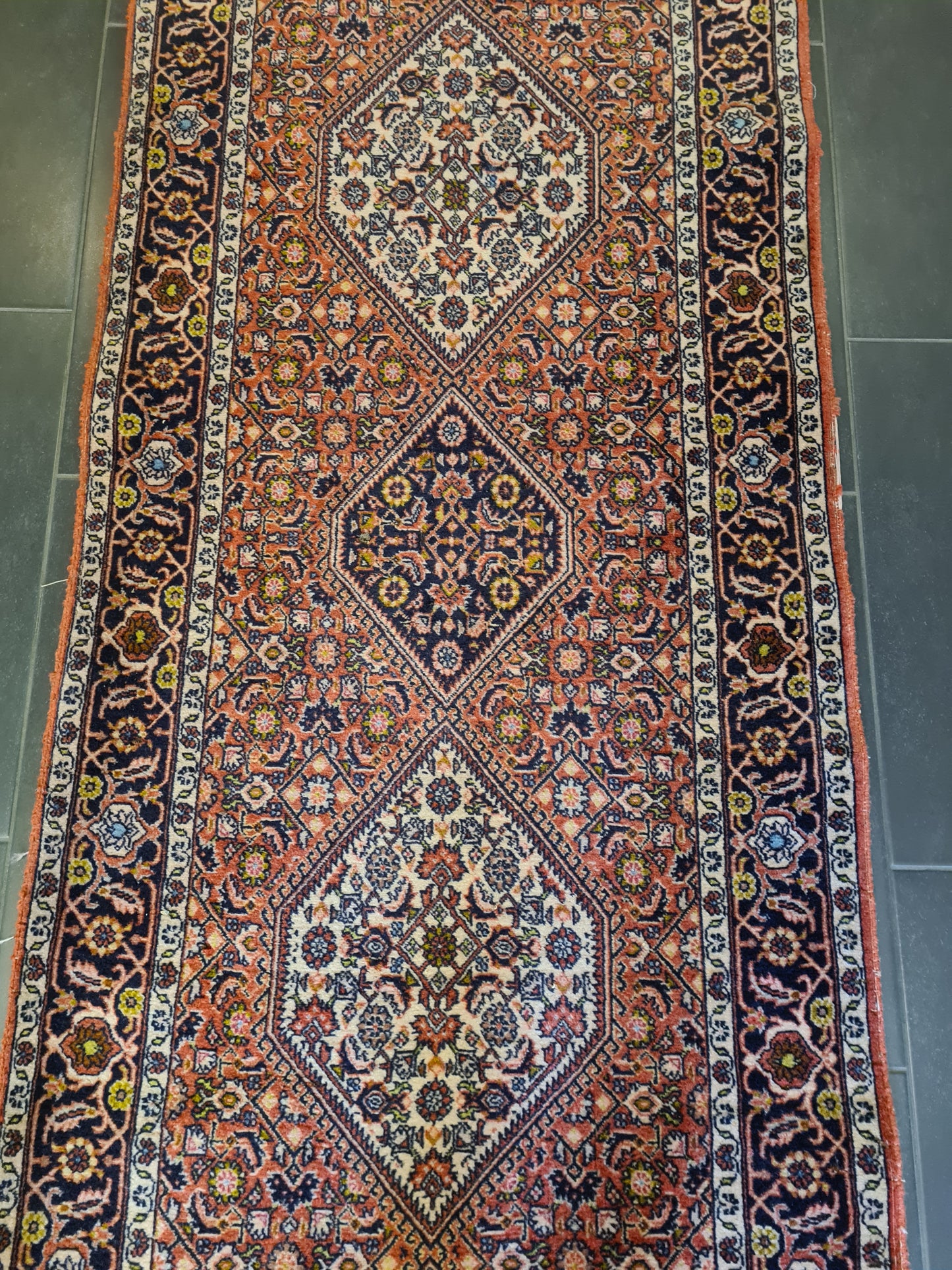 Perserteppich Orientteppich Handgeknüpfter Teppich Bidjar Läufer 295x87cm