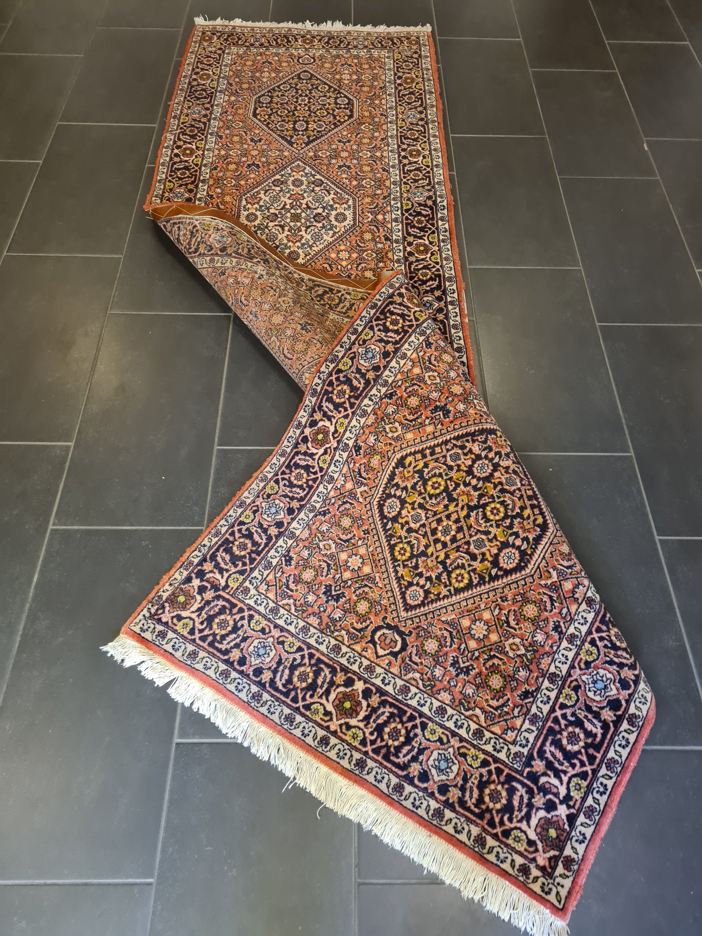 Perserteppich Orientteppich Handgeknüpfter Teppich Bidjar Läufer 295x87cm