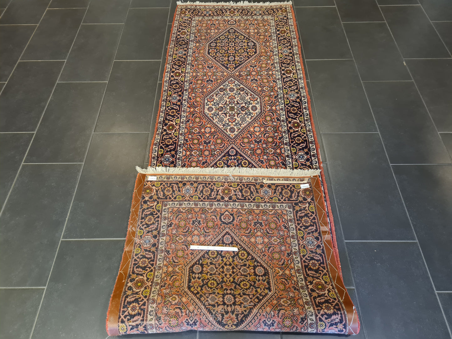 Perserteppich Orientteppich Handgeknüpfter Teppich Bidjar Läufer 295x87cm