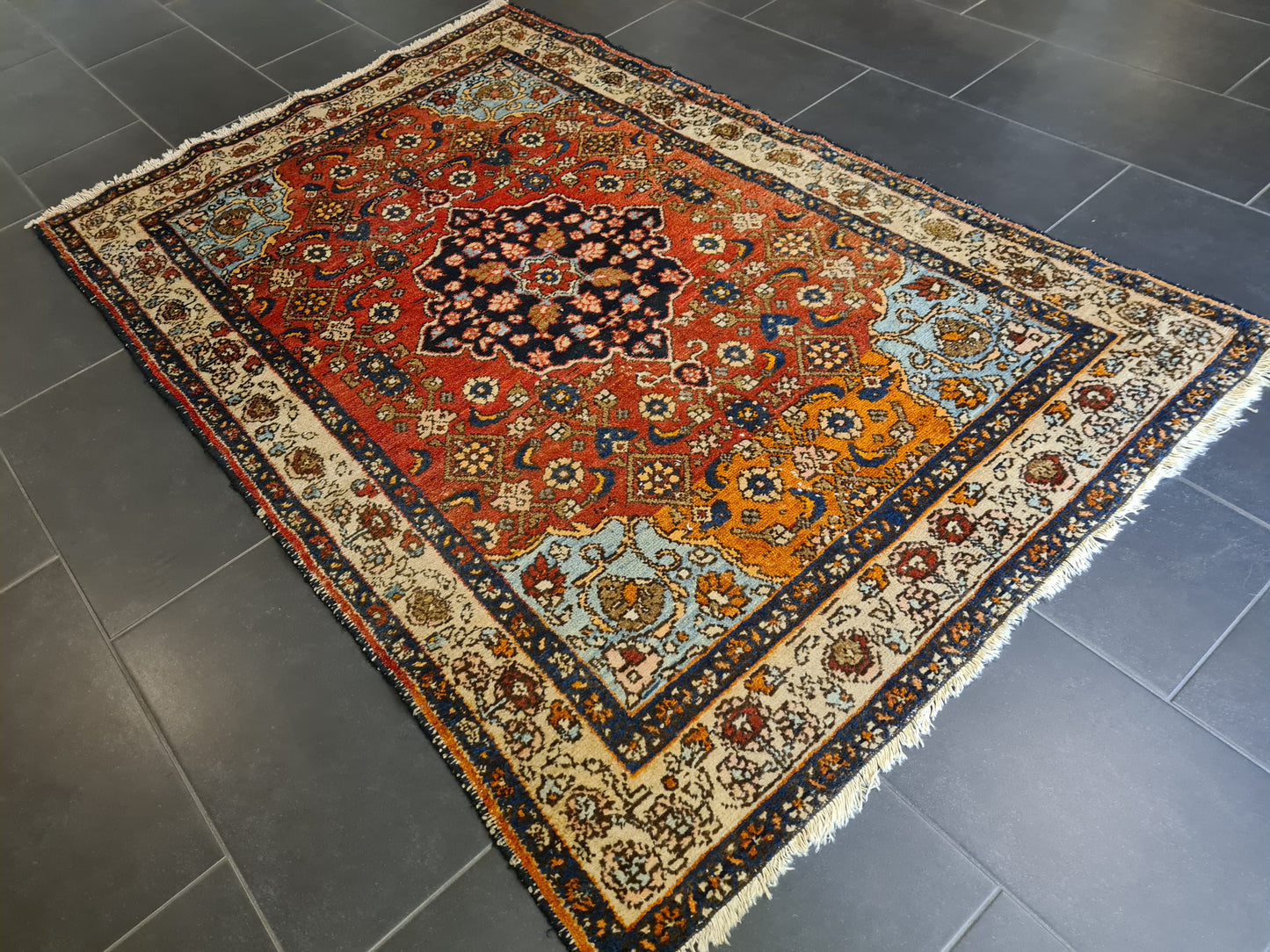 Perserteppich Orientteppich Handgeknüpfter Teppich Malaya antik 199x129cm