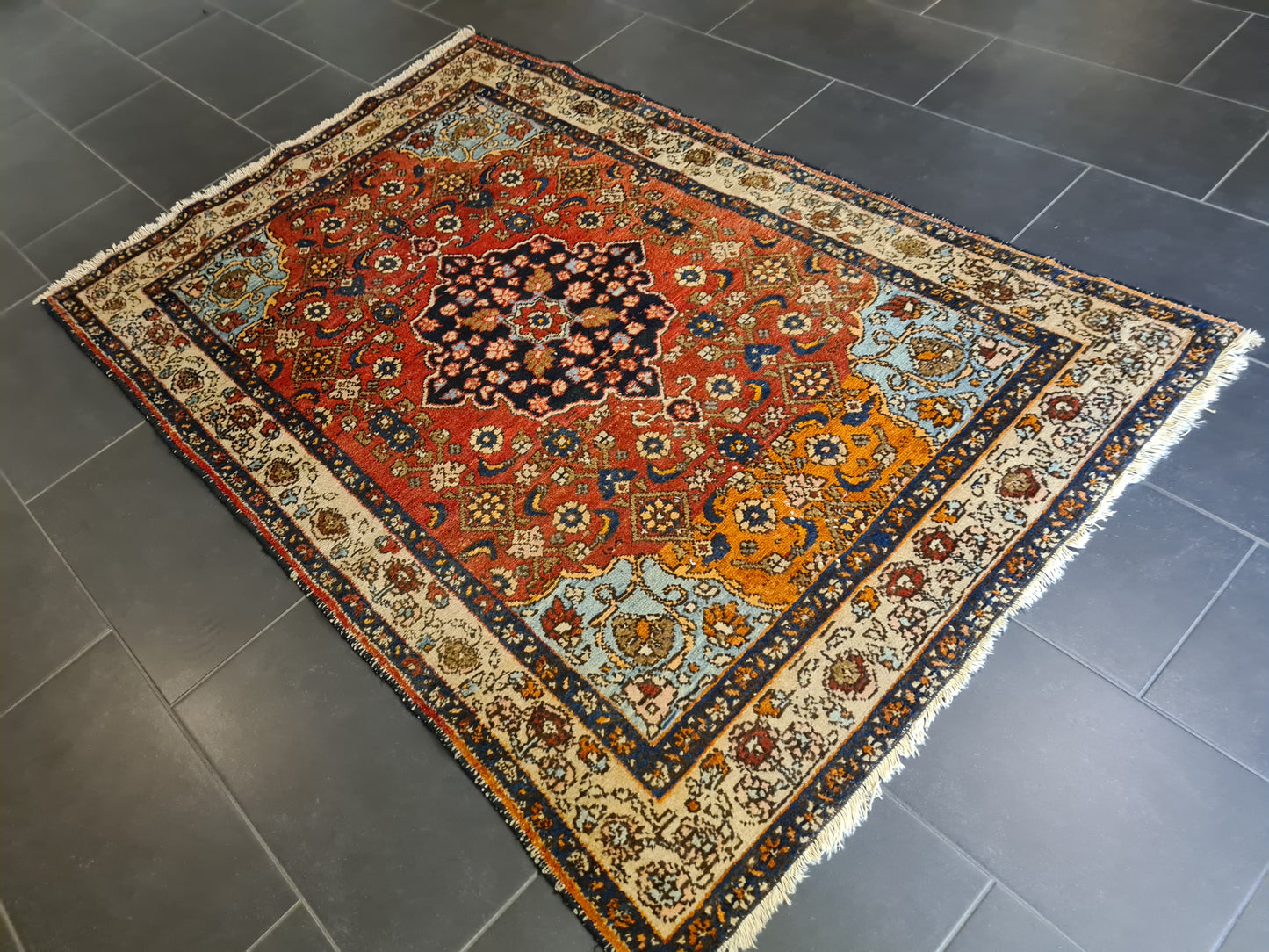 Perserteppich Orientteppich Handgeknüpfter Teppich Malaya antik 199x129cm