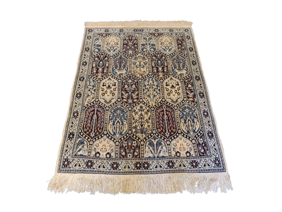 Perserteppich Orientteppich Handgeknüpfter Teppich Nain mit Seide 133x94cm