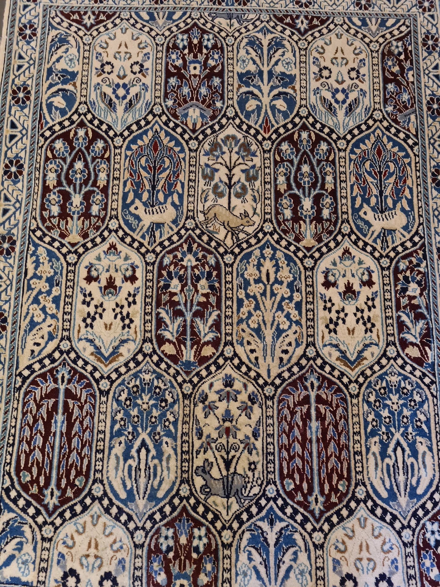 Perserteppich Orientteppich Handgeknüpfter Teppich Nain mit Seide 133x94cm