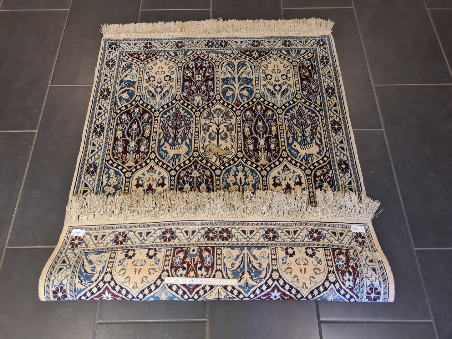 Perserteppich Orientteppich Handgeknüpfter Teppich Nain mit Seide 133x94cm
