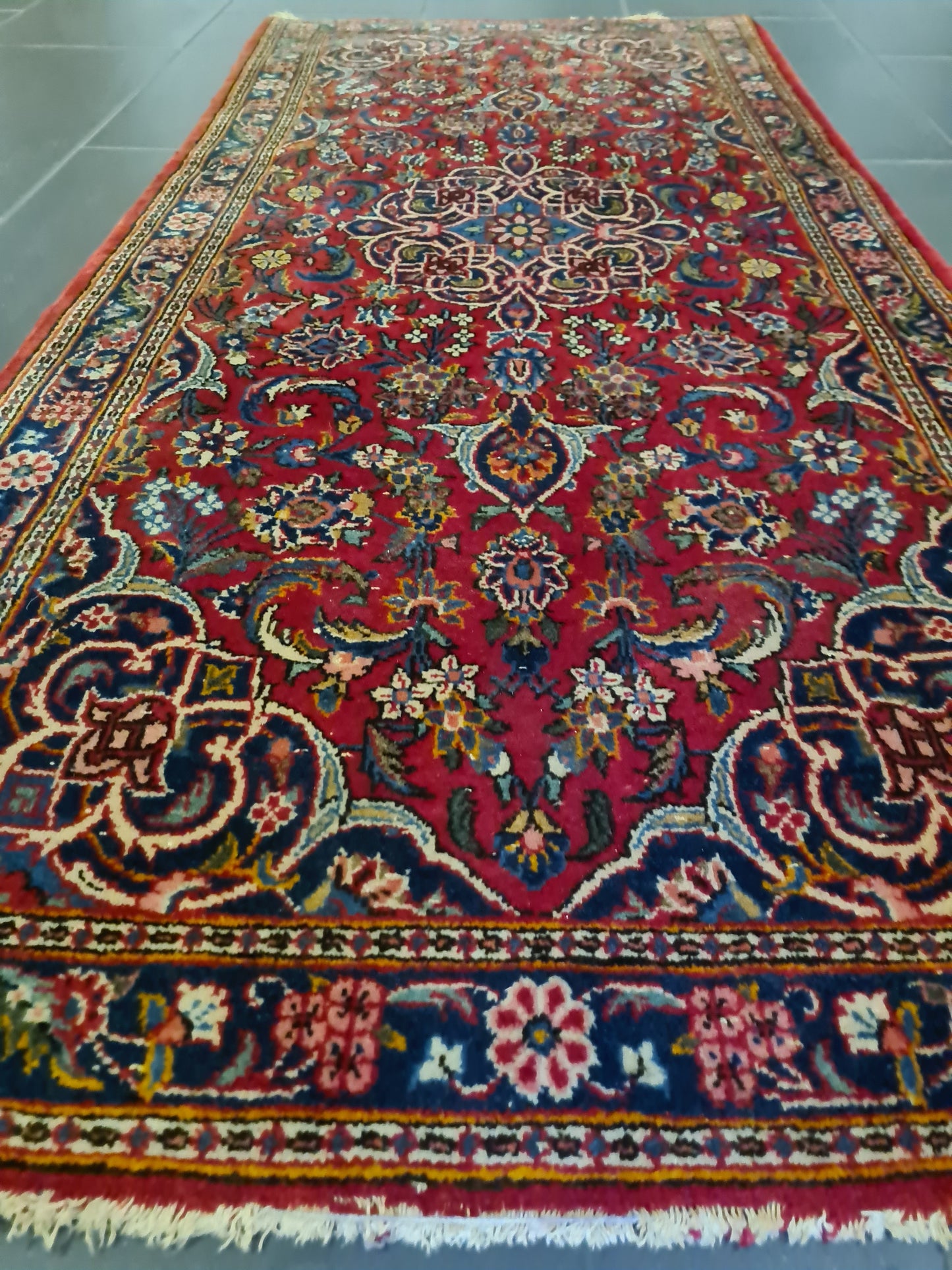 Perserteppich Orientteppich Handgeknüpfter Teppich Sarough Läufer 152x70cm