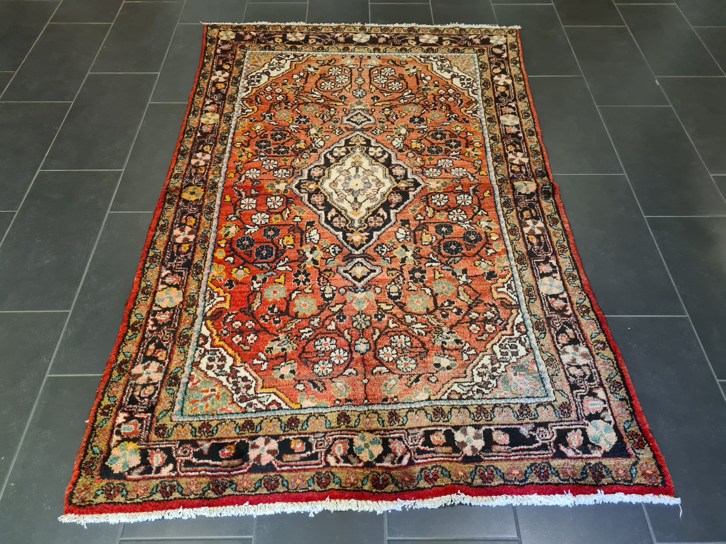Perserteppich Orientteppich Handgeknüpfter Teppich Sarough Hamedan 214x143cm