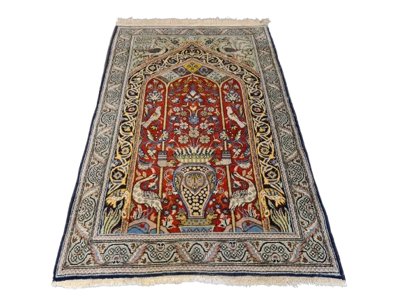 Perserteppich Orientteppich Handgeknüpfter Ghoum Lebensbaum 130x80cm