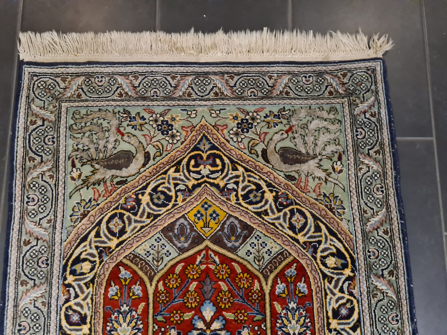 Perserteppich Orientteppich Handgeknüpfter Ghoum Lebensbaum 130x80cm