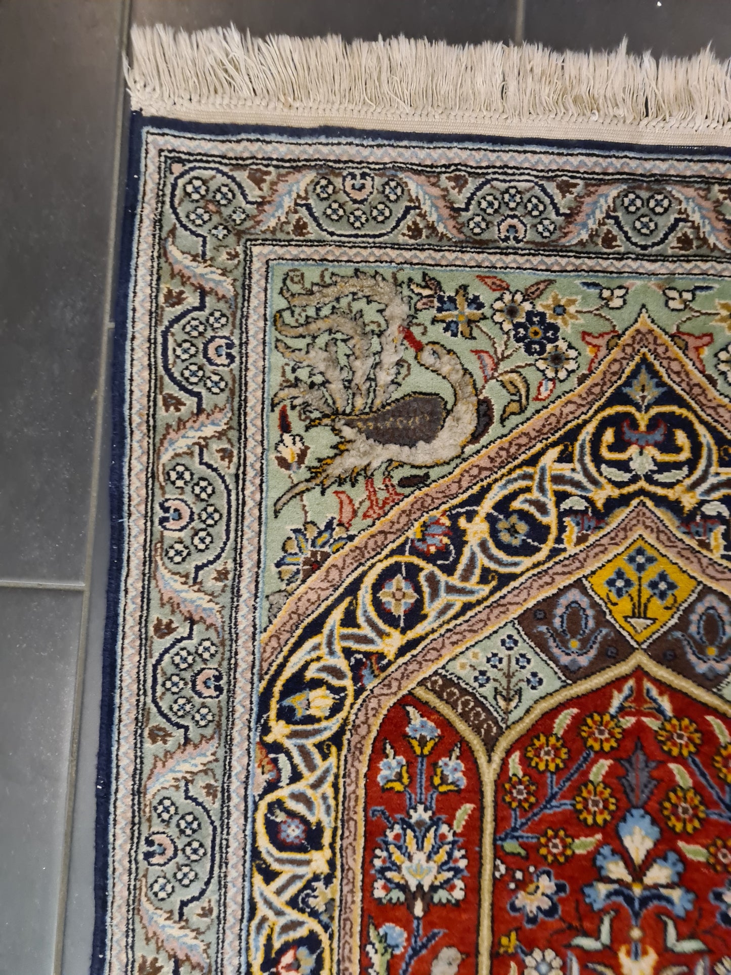 Perserteppich Orientteppich Handgeknüpfter Ghoum Lebensbaum 130x80cm