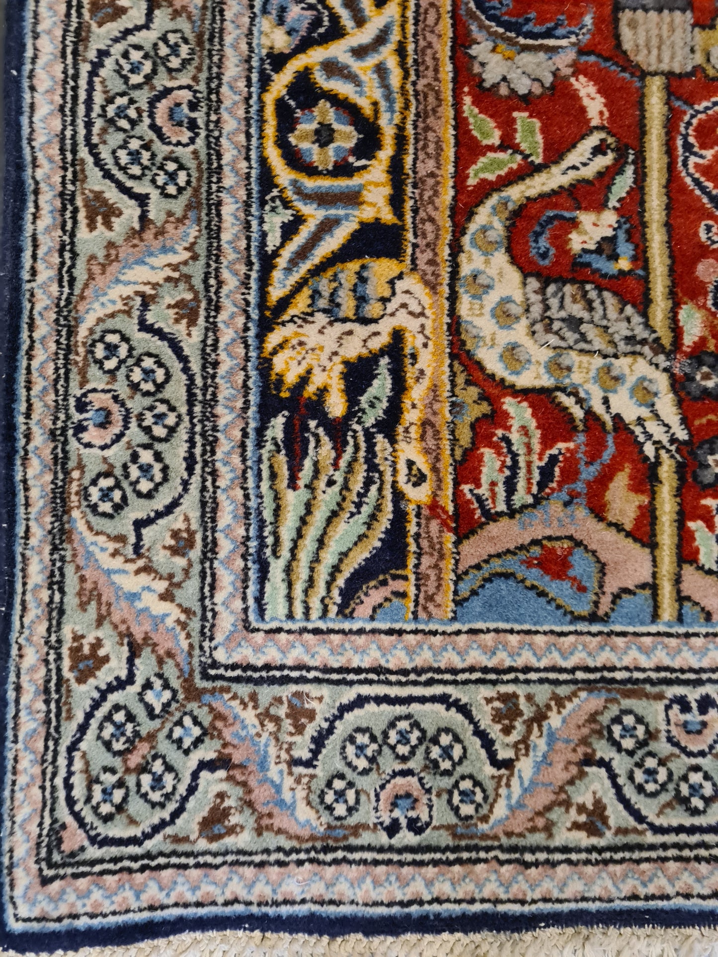 Perserteppich Orientteppich Handgeknüpfter Ghoum Lebensbaum 130x80cm