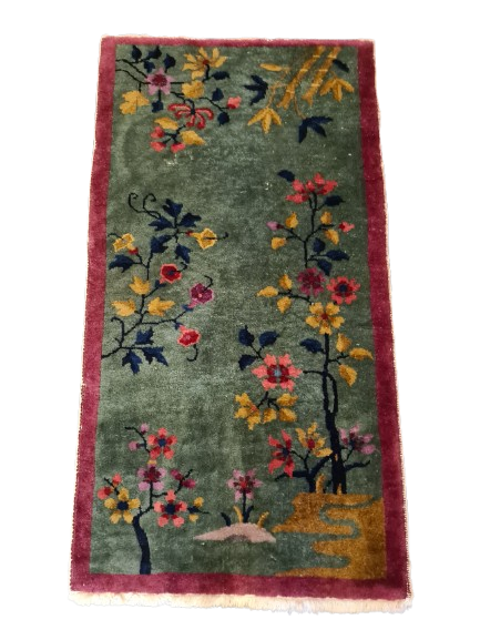 Handgeknüpfter Orientteppich China Peking Antiker Teppich art déco 117x63cm