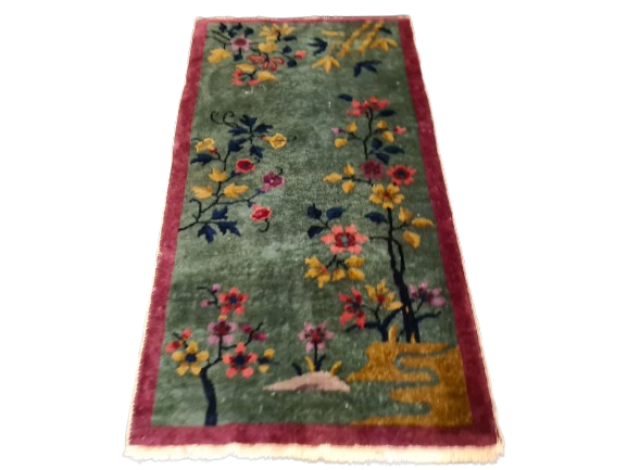 Handgeknüpfter Orientteppich China Peking Antiker Teppich art déco 117x63cm