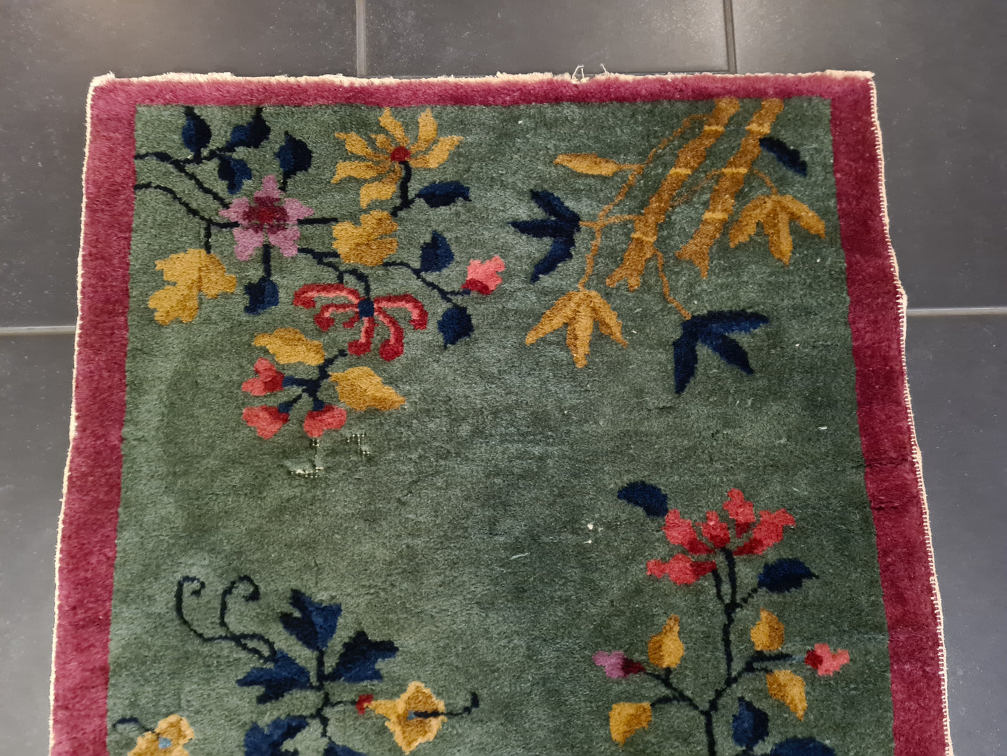 Handgeknüpfter Orientteppich China Peking Antiker Teppich art déco 117x63cm