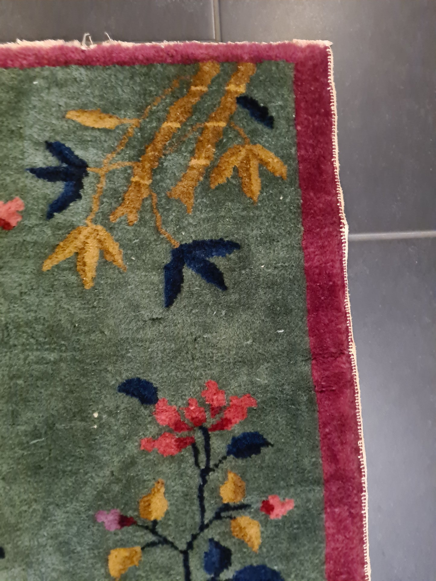 Handgeknüpfter Orientteppich China Peking Antiker Teppich art déco 117x63cm