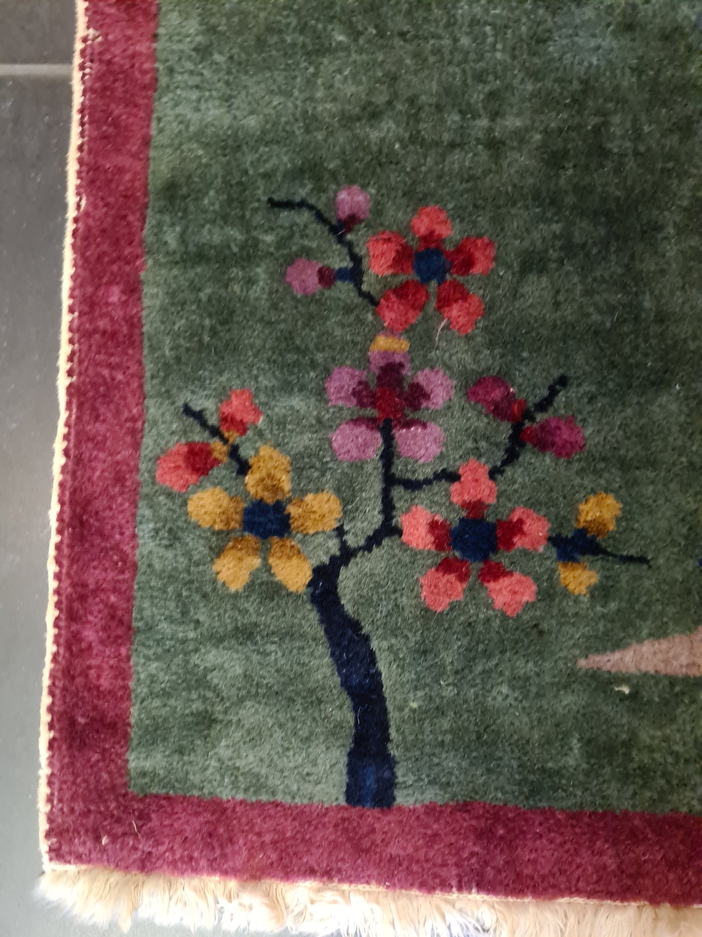 Handgeknüpfter Orientteppich China Peking Antiker Teppich art déco 117x63cm